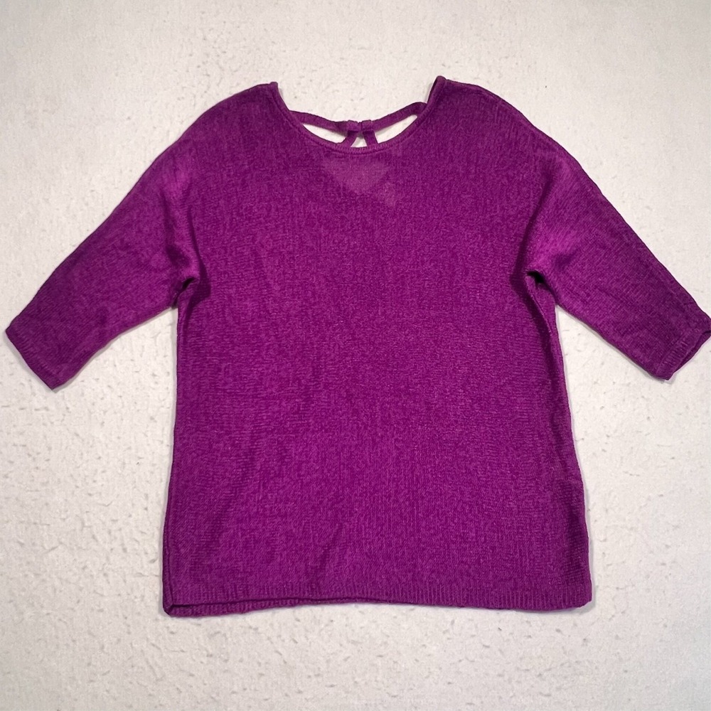 Chico's Sweater Knit Cross Back 3/4 Sleeve Chic Casual Women's 2 US L/12‎
